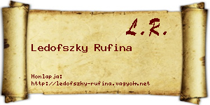 Ledofszky Rufina névjegykártya